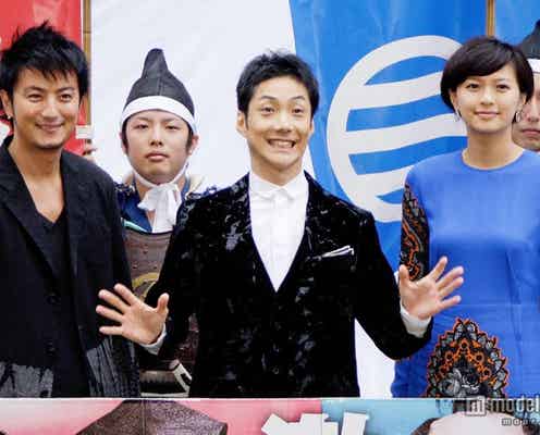 榮倉奈々、上地雄輔、野村萬斎、3000人が見守る中道頓堀川に出陣