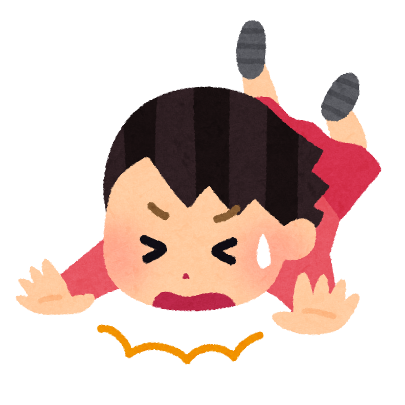 転ぶ子供のイラスト(女の子)