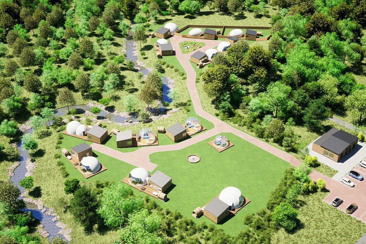 那須に「グランピングB&V 那須高原」全棟温泉・サウナ・焚き火付きの贅沢アウトドア滞在