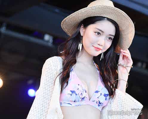 “癒し系モグラ女子”松川菜々花、ビキニでランウェイ 透明感抜群の美ボディ披露<TGC BEACH 2019>