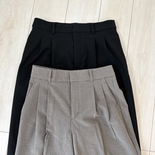 GU　ユニクロ　タックワイドパンツ　違い　比較