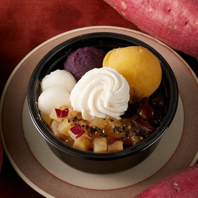 シャトレーゼ　お芋づくしのクリームあんみつ　期間限定　秋スイーツ