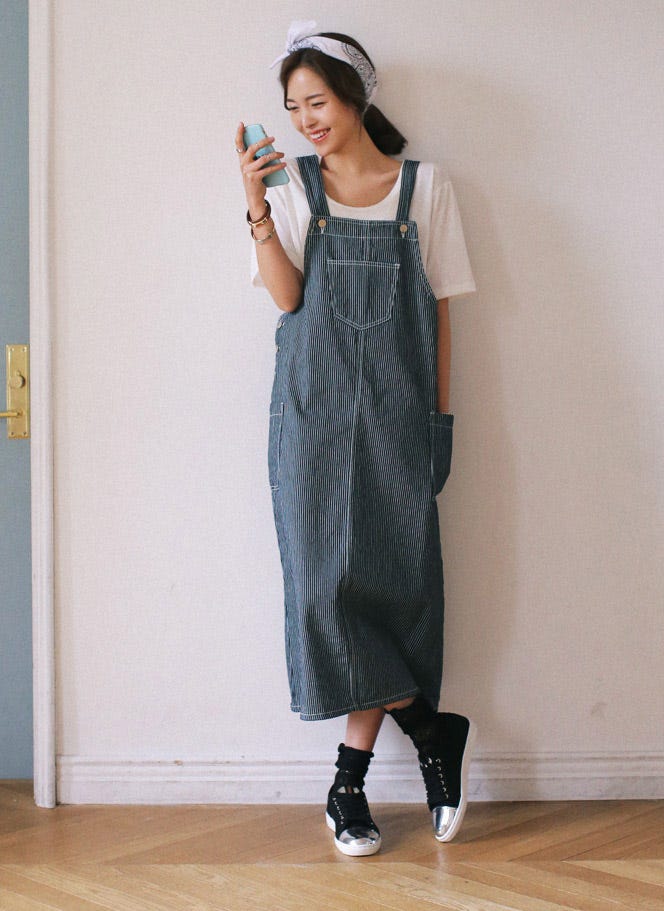 3TYPEサロペットロングスカート・全3「DHOLIC」6,199円(税込)/画像提供:DHOLIC