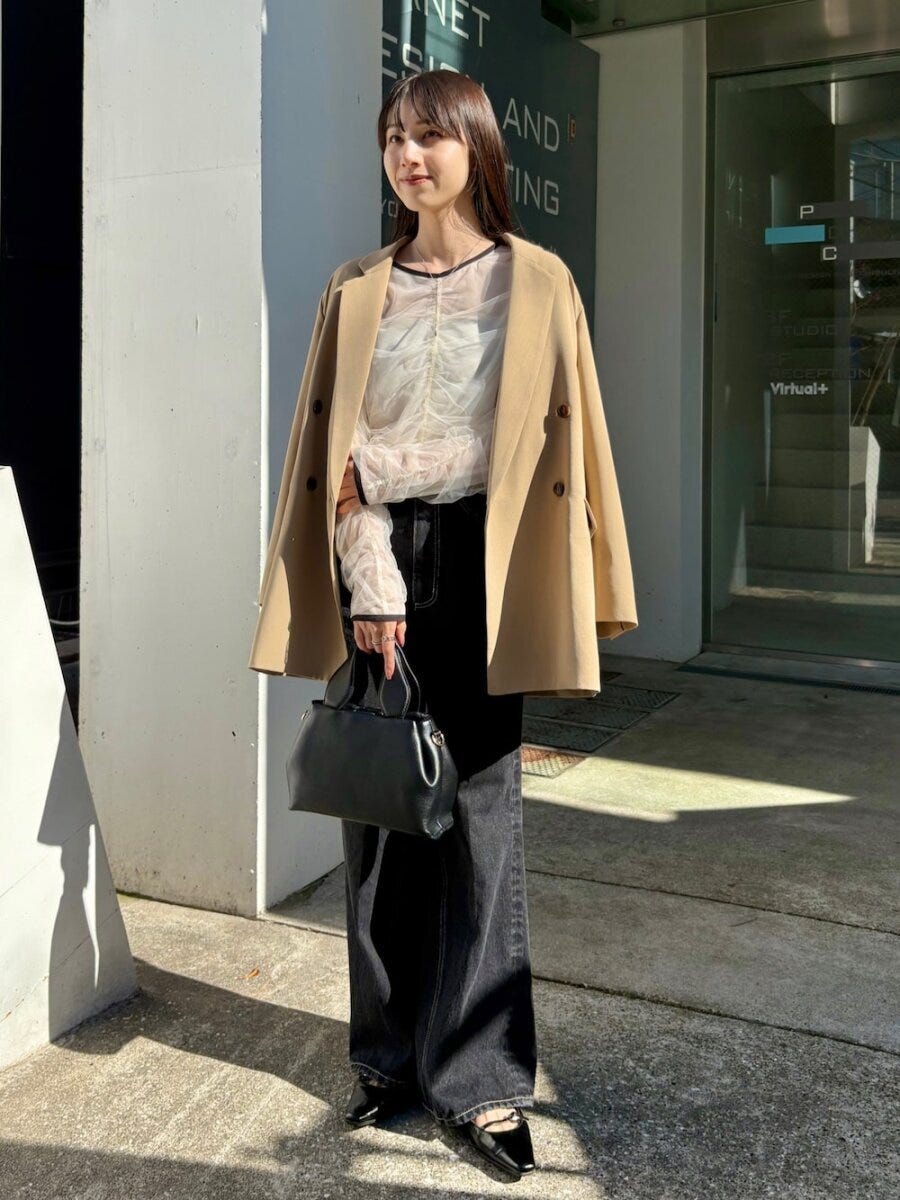 2026春大人女性ジャケットシアートップスコーデ