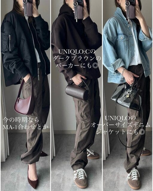 ユニクロ ワイドフィットカーゴパンツ コーデ ユニクロのワイドフィットカーゴパンツのコーデ1