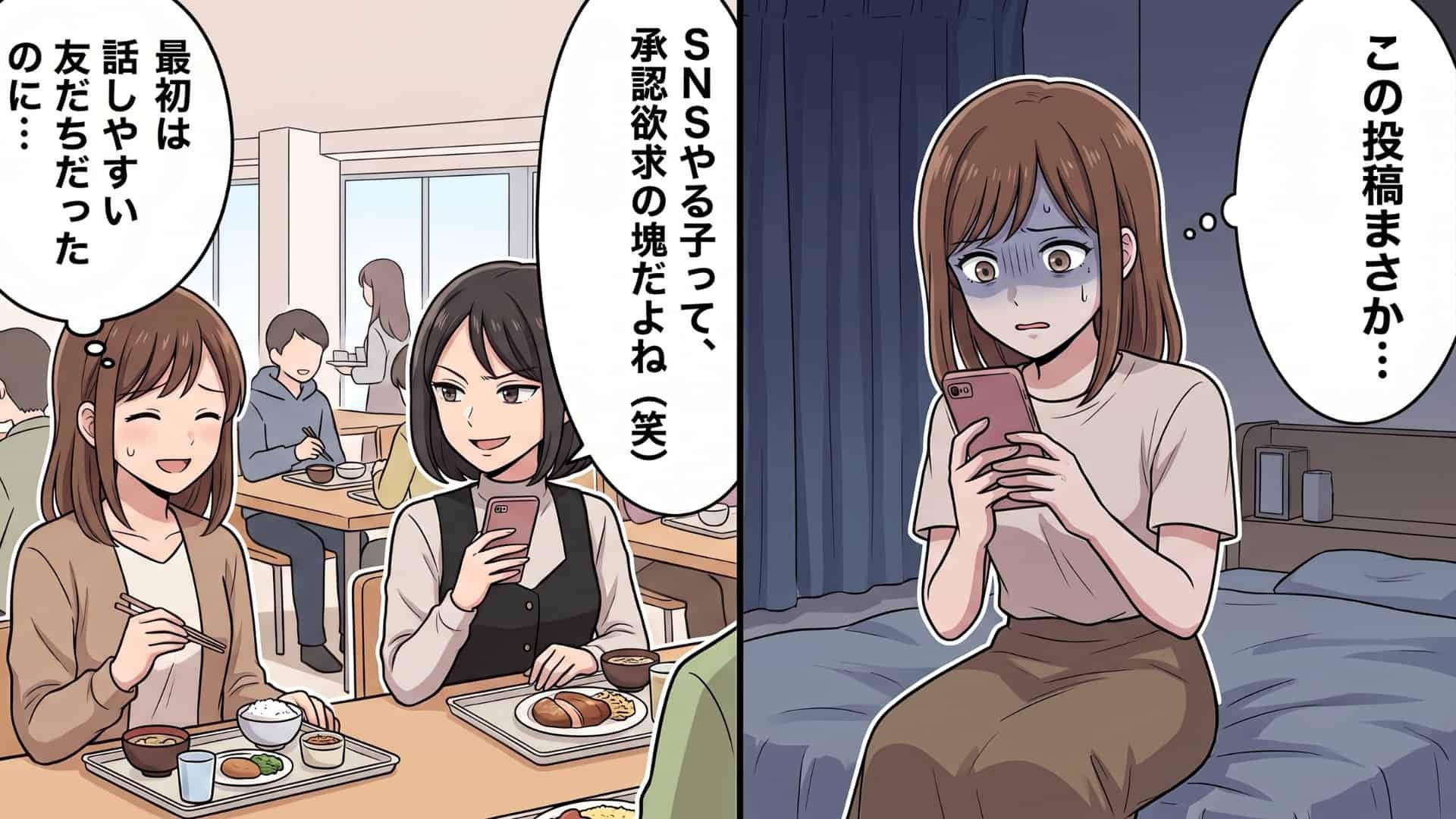 【フレネミー】「SNSなんて承認欲求の塊」大学で意気投合した友人。ある日、SNSの裏アカウントが判明して【予想外の事態】に...！？