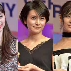 「第28回 日本ジュエリーベストドレッサー賞」表彰式（左から）中条あやみ、柴咲コウ、西内まりや（C）モデルプレス