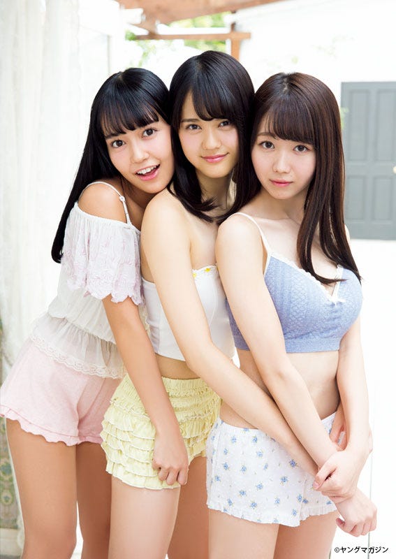 (左から)諸橋沙夏、高松瞳、大谷映美里(C)藤本和典/ヤングマガジン