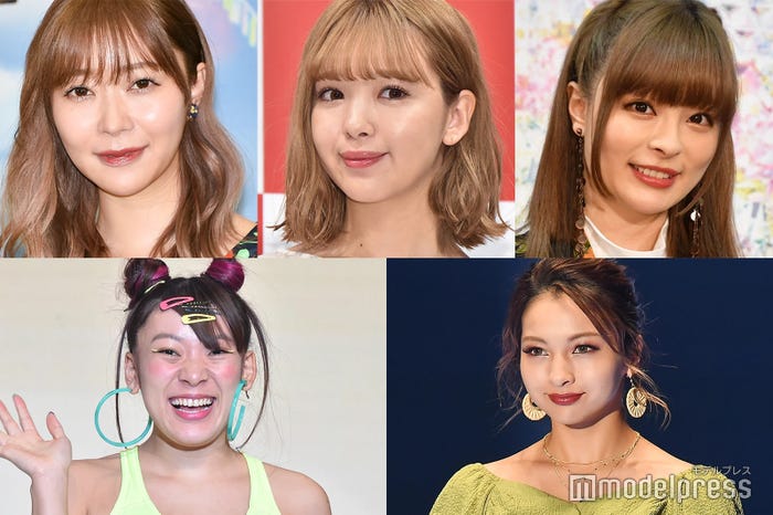 (左上から時計回り)指原莉乃、藤田ニコル、きゃりーぱみゅぱみゅ、ゆきぽよ、フワちゃん (C)モデルプレス