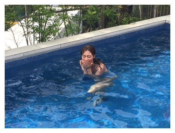 アクシデント後の内田理央/公式ブログ(Ameba)より