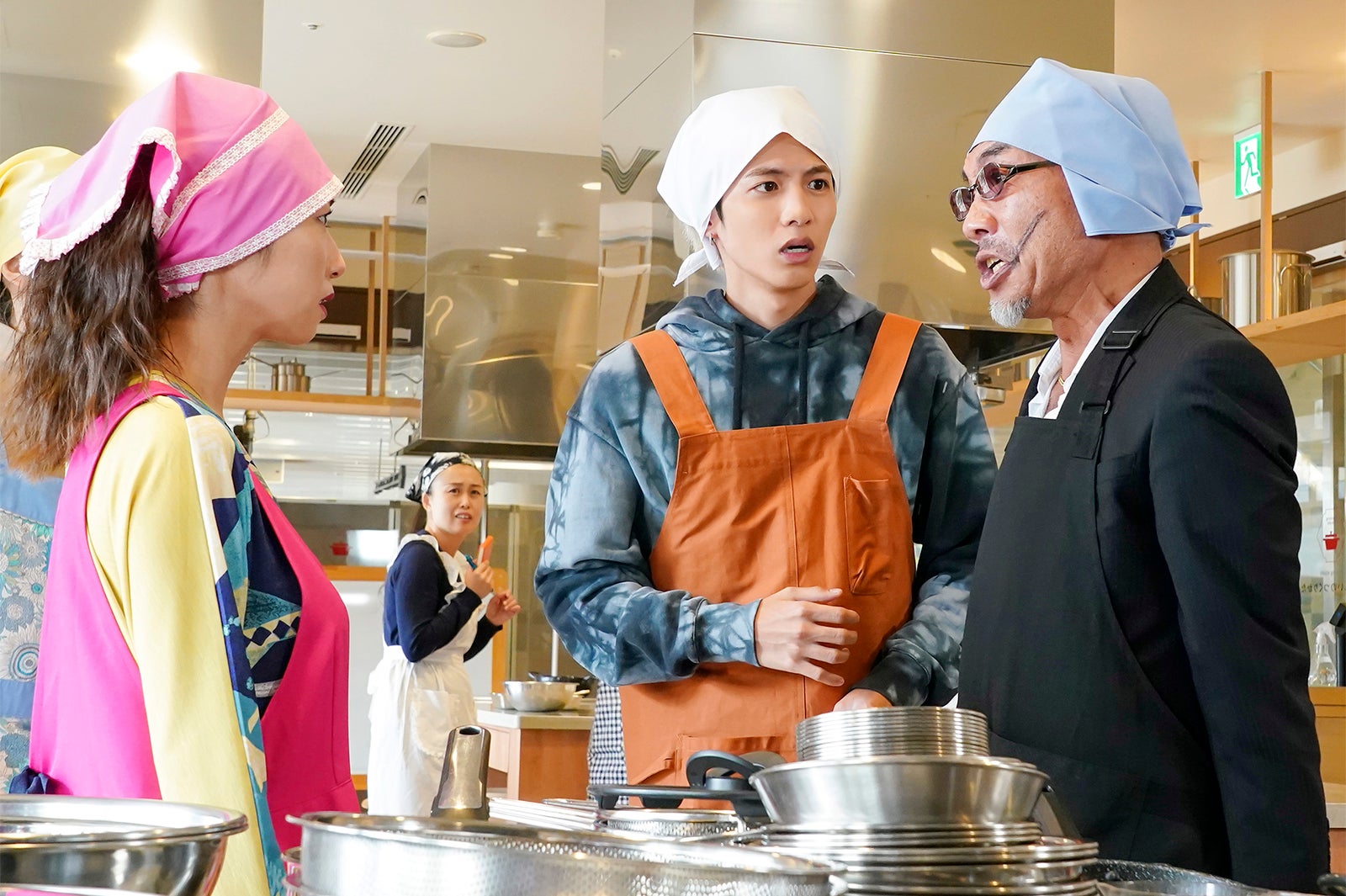 MEGUMI、志尊淳、竹中直人「極主夫道」第4話より（C）日本テレビ・読売テレビ