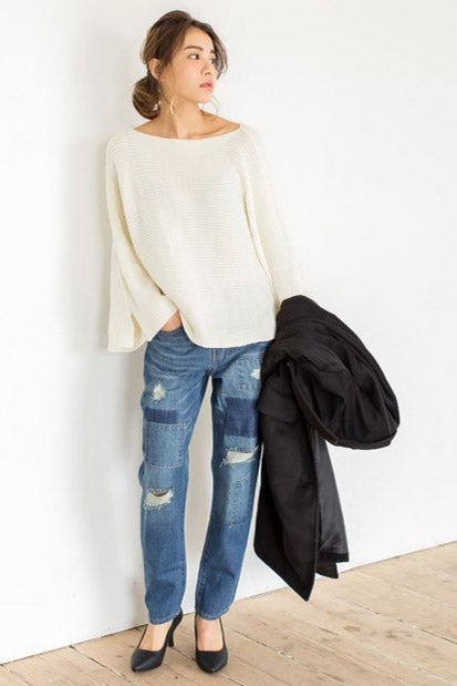 リブニット袖スリットトップス「Re:EDIT by GALSTAR」3,198円（税込）／画像提供：Re:EDIT by GALSTAR