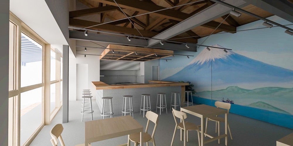 喫茶檸檬内観パース（C）️O.F.D.A.Hiro Nakagawa + Ryo Yamamoto