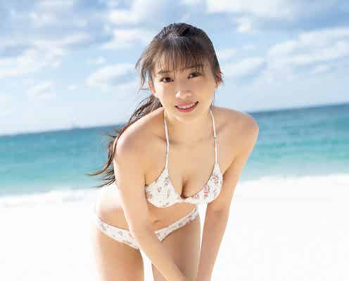 モー娘。牧野真莉愛、美谷間くっきり ビキニ姿で微笑む