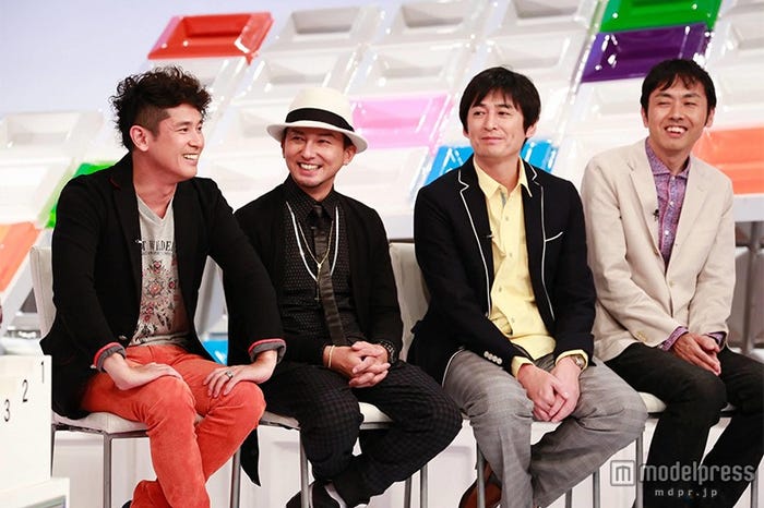 (左より)西村和彦、ISSA(DA PUMP)、博多大吉(博多華丸・大吉)、田中卓志(アンガールズ)/(C)フジテレビ