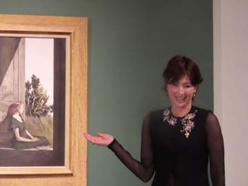 吉瀬美智子 絵画が映える黒ドレスで登場 初の音声ナビの大役「そっと後ろに漂うBGMみたいな存在に」