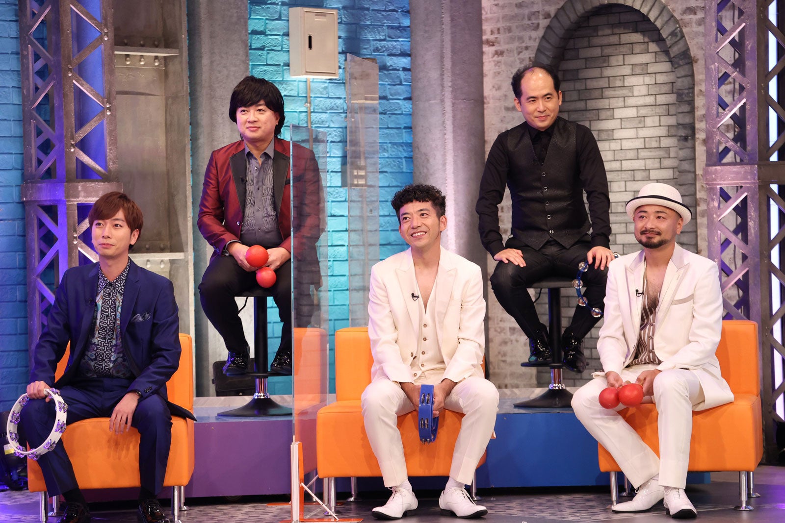 （上段左から）松尾駿、斎藤司（下段左から）河合郁人、どぶろっく （C）フジテレビ