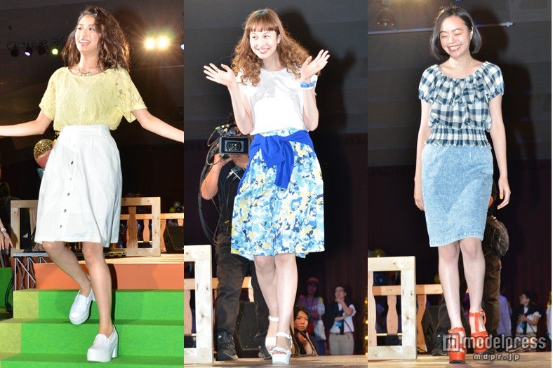 夏のトレンドファッションを着こなしたモデルら／有末麻祐子、水原佑果、Kanoco