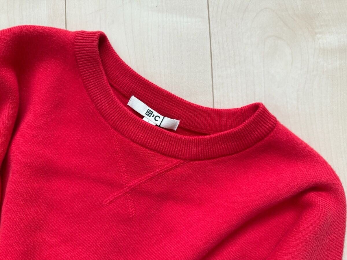 ユニクロスムースコットンクルーネックセーター　RED