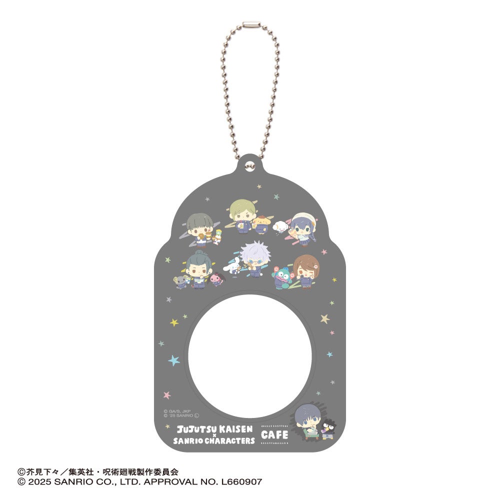 缶バッジケース（懐玉・玉折）税込1,650円（C）芥見下々／集英社・呪術廻戦製作委員会 （C）2025 SANRIO CO., LTD.　APPROVAL NO. L660907