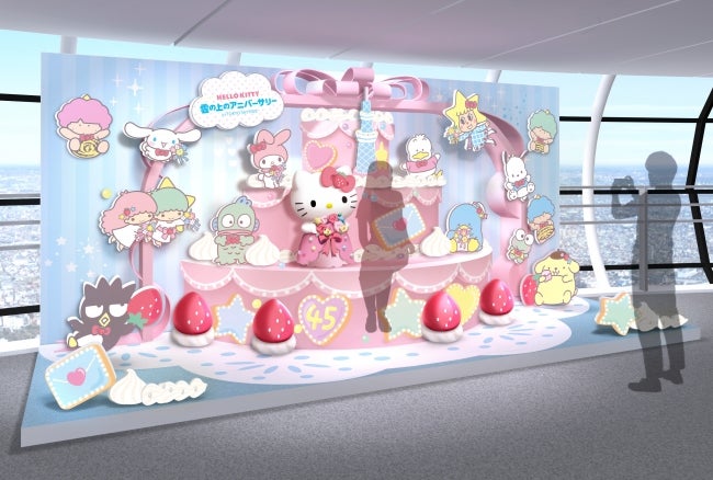 雲の上のアニバーサリーケーキ※イメージ（C）’76,’79,’82,’85,’88,’89,’90,’93,’96,’01,’19 SANRIO CO.,LTD.（C）TOKYO-SKYTREE