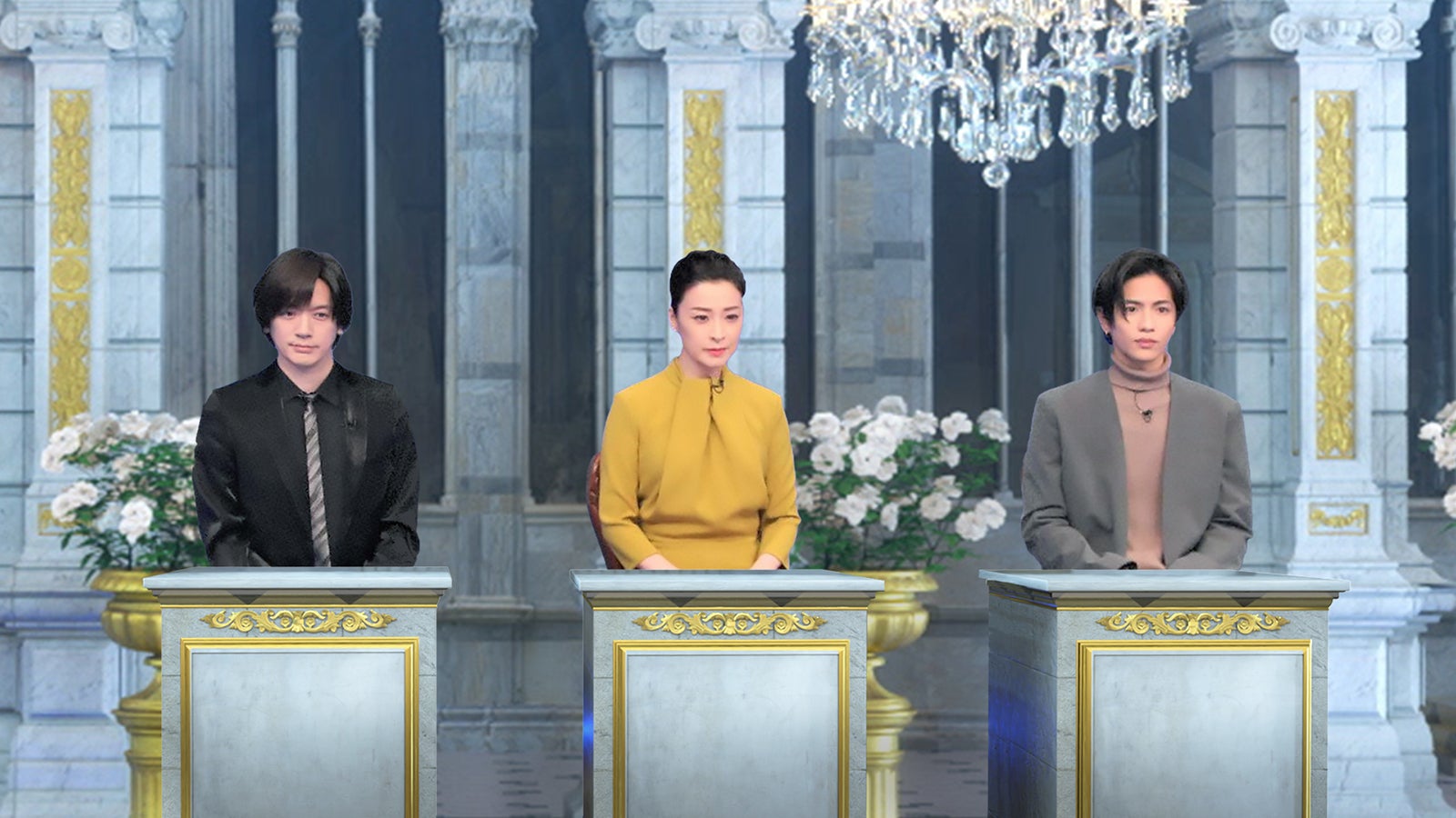 ピアノ対決ゲスト（左から）DAIGO、檀れい、志尊淳 （C）フジテレビ