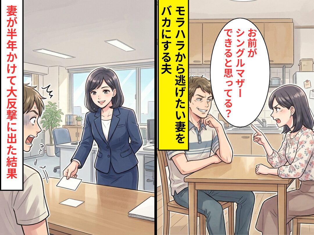 モラ夫から逃げたい妻に…夫「お前がシングルマザーできると思ってる？」しかし⇒半年かけて【大反撃】に出た結果