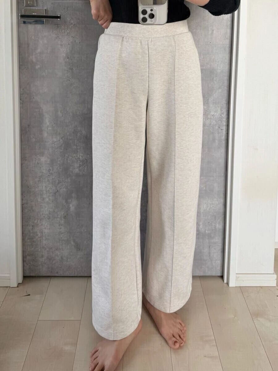 ユニクロスウェットストレートパンツナチュラル
