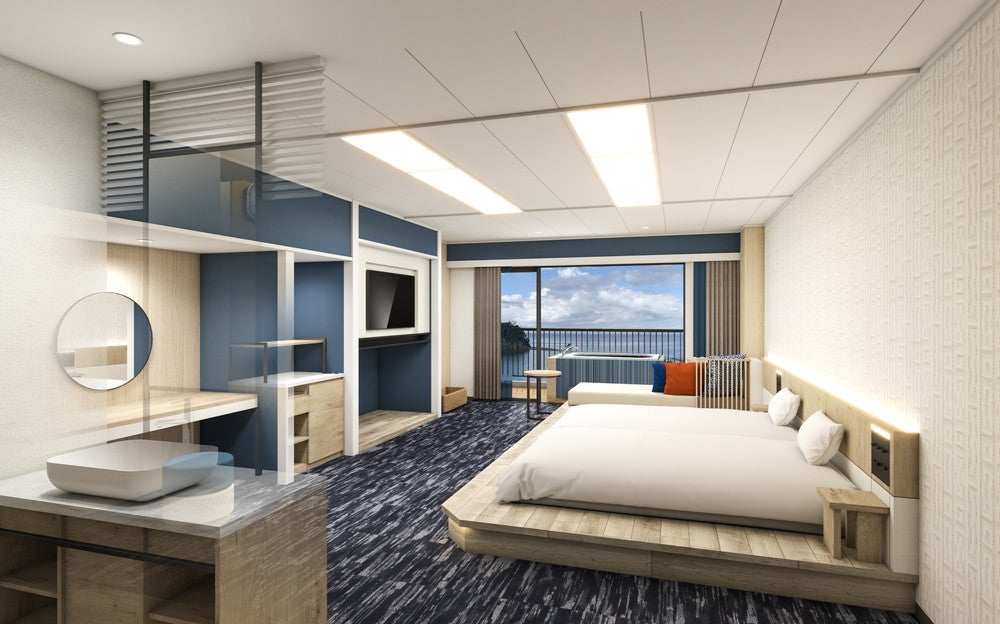 静岡「イル・アズーリ」全室オーシャンビュー露天風呂＆飲み物のフリーフロー付き