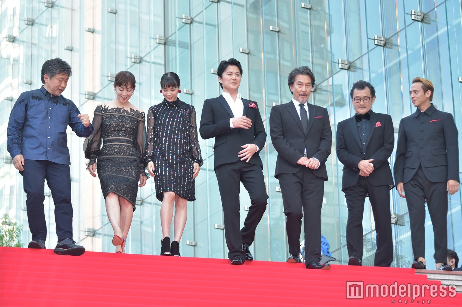 是枝裕和監督、斉藤由貴、広瀬すず、福山雅治、役所広司、吉田鋼太郎、満島真之介 （C）モデルプレス