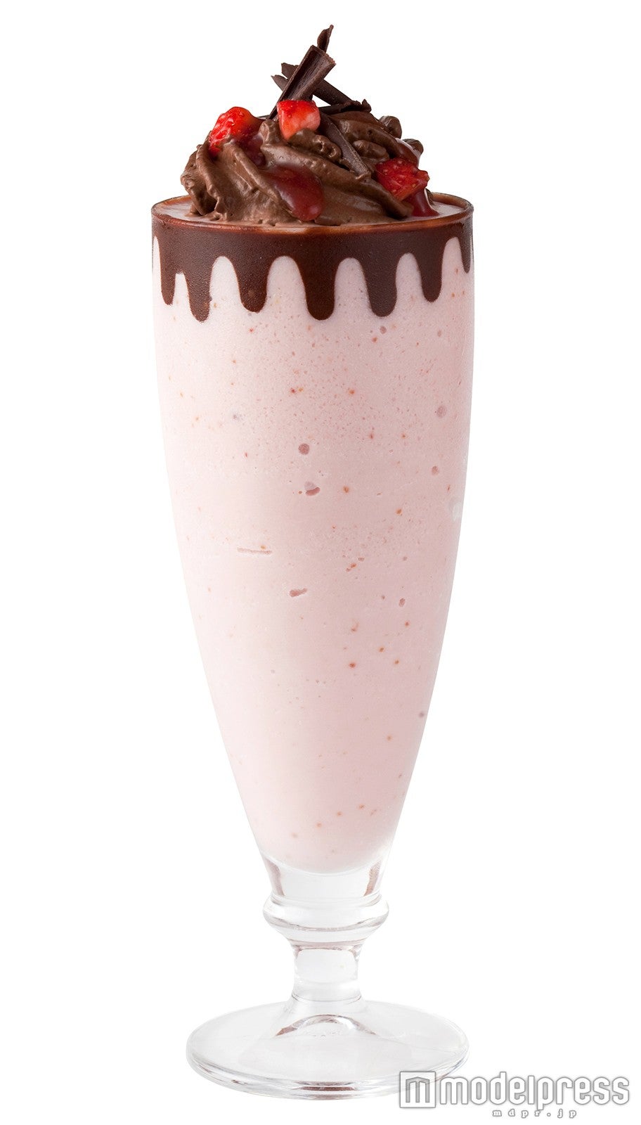 リンツ ホワイトチョコレートストロベリーアイスドリンク ダークチョコレートムース添え（イートイン仕様）