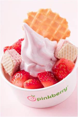 「フローズンヨーグルト~とちおとめトッピング」店舗名:ピンクベリー(2F)、価格490円(税込)/画像提供:JA全農とちぎ
