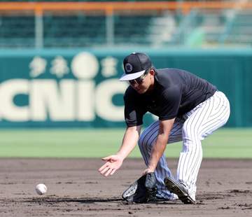 阪神ドラ1・立石が試合前練習で二塁ノック「引き出しが増える」「若手の力がちょっとでもうまく働けば」