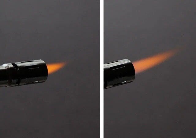 ダイソー 風に強い折りたたみ着火ライター(ターボ式) ダイソーの風に強い折りたたみ着火ライター(ターボ式)の火力