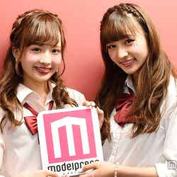 「関東高一ミスコン2015」グランプリの“みおぶ”こと宇谷美緒さん（右）、準グランプリの“れーいん”こと大木玲奈さん（左） （C）モデルプレス