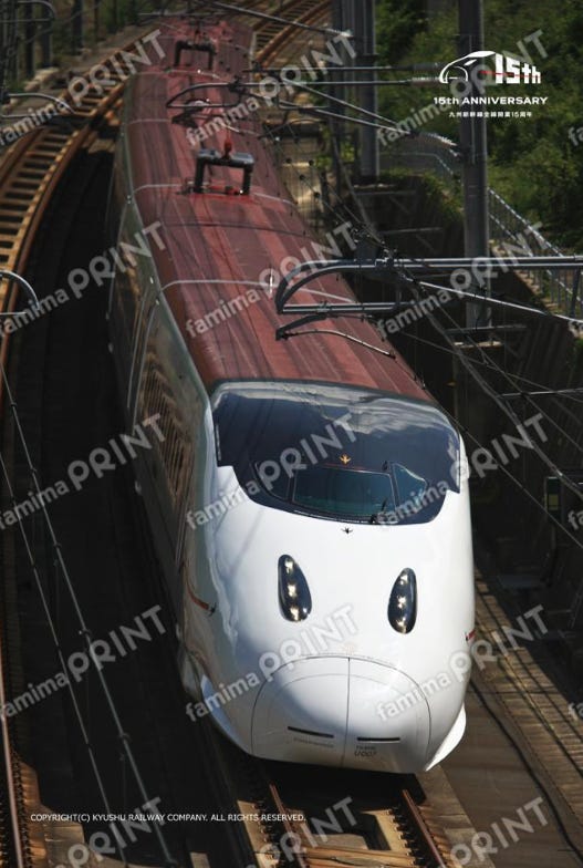 JR九州新幹線全線開業15周年記念【仕様】L判・2L判/ブロマイドL判200円、ブロマイド2L判300円、シールL判400円、シール2L判600円(各税込)(提供写真)