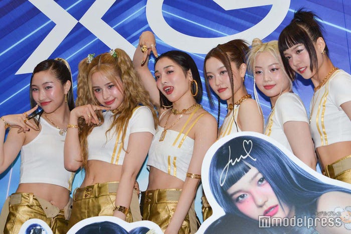 XG(左から)マヤ、ハーヴィー、ジュリン、チサ、ヒナタ、ジュリア(ココナは欠席)(C)モデルプレス
