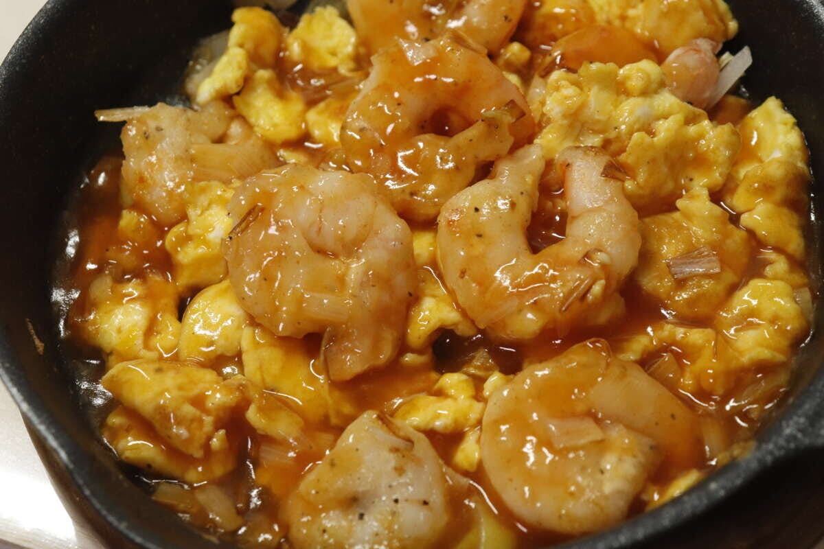 ダイソー　チリソース　使用例　エビチリ