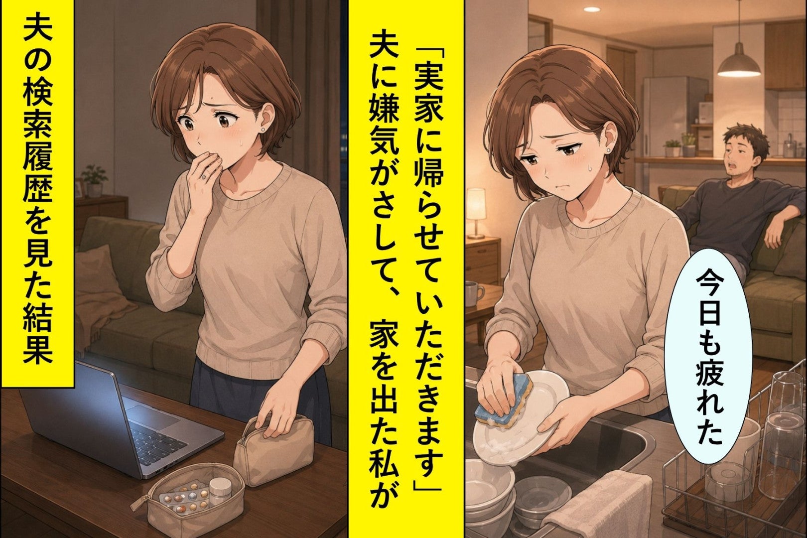 『実家に帰らせていただきます』と家を出た妻→夫のパソコンに残された『検索履歴』