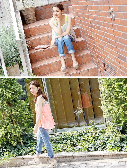 カラーシフォンプリーツトップス「coca」1,990円(税込)