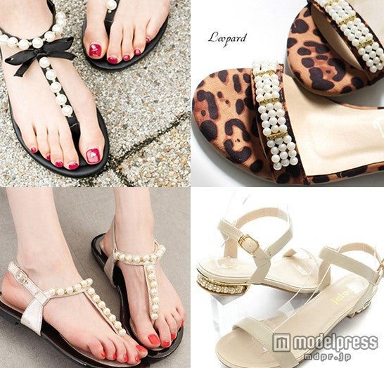 パールサンダルで足元からレディな気分