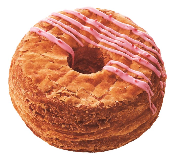 クロワッサンドーナツ ストロベリー(162円)/画像提供:ダスキン