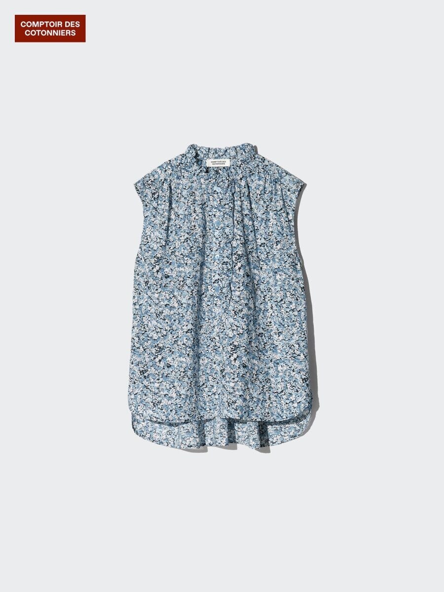 ユニクロのコットンプリントブラウス