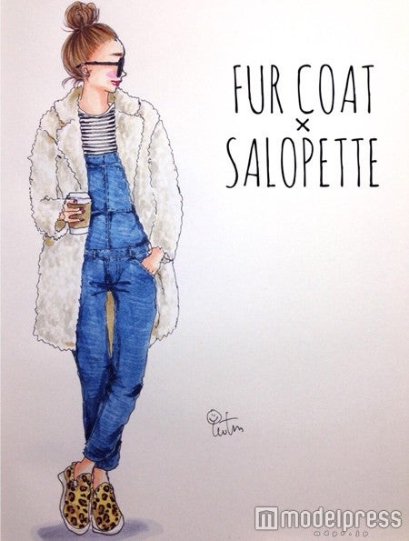 ホワイトファーコートでアニマル気分