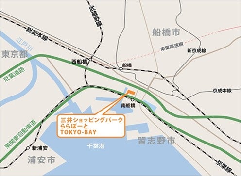 三井ショッピングパーク ららぽーとTOKYO-BAY位置図／提供画像