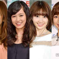 AKB48初期メンバーが語った“夢を叶える秘訣”／（左から）板野友美、前田敦子、小嶋陽菜、篠田麻里子【モデルプレス】