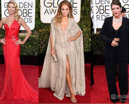ジェニファー・ロペス、美バストあらわなSEXYドレス披露 豪華セレブが「ゴールデン・グローブ賞」レッドカーペットに集結