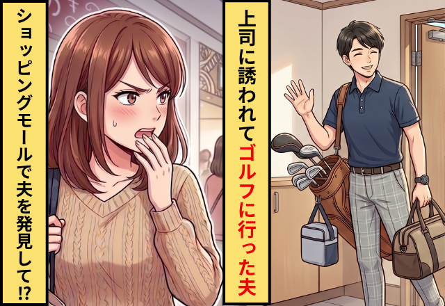 上司に誘われてゴルフに行った夫！？だが【なぜか】ショッピングモールで夫を発見した話