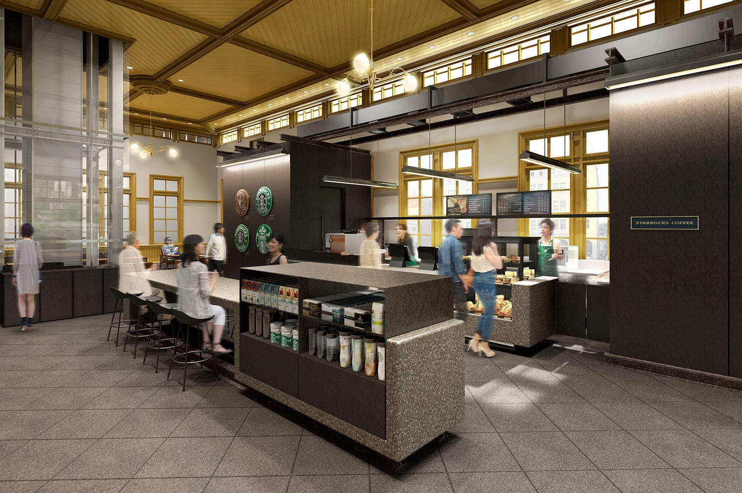 スタバ、福岡の“重要文化財”門司港駅に新店舗、大正ロマン漂う空間に