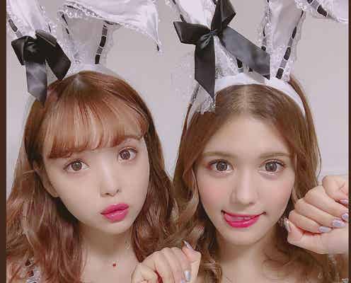 藤田ニコル&紗蘭、キュートなバニーに変身 6年連続“さらにこ”ハロウィン